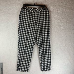 Topshop Women’s High Rise Buffalo Check Plaid Pants Size 8 5437‎